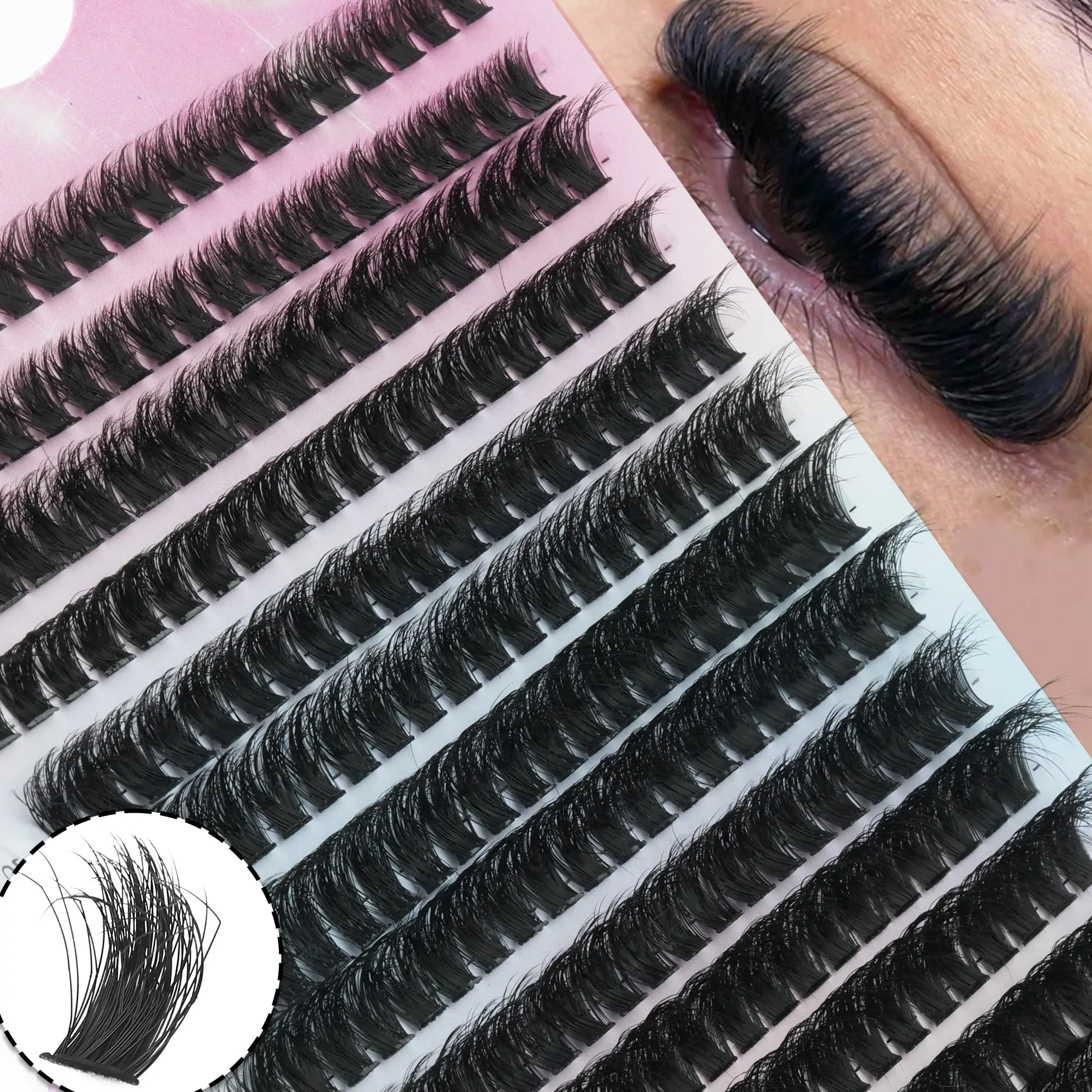 Professional False Eyelashes, 280 Pads, 8mm-16mm Mixed Lengths, Soft Fiber, Natural Look, Party, Dinner, Photography