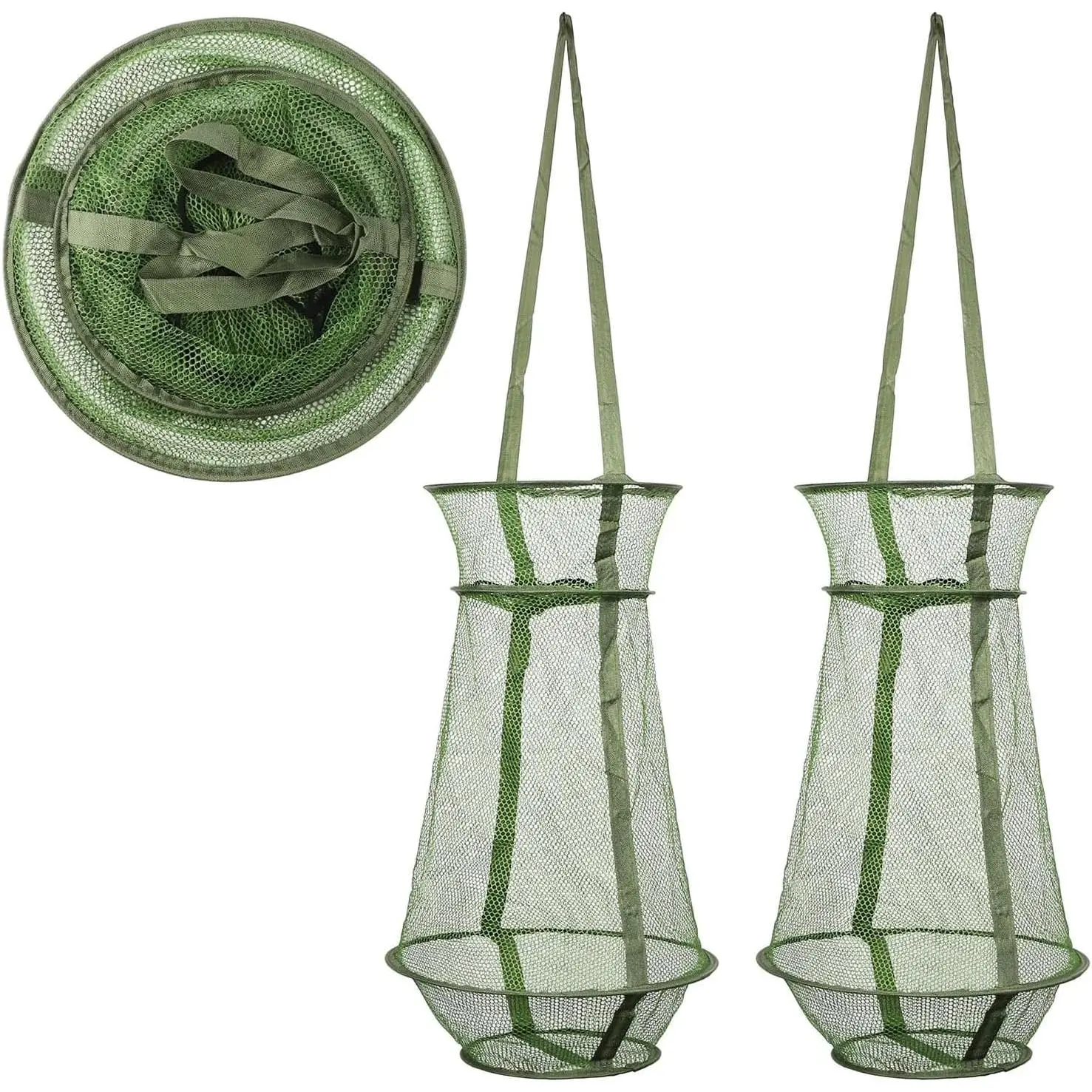 Collapsible Fish Basket Mesh Fish  Portable Fish Cage Foldable Fishing Keep Net for Keeping Fish Alive,  Storage Crayfish Crab Minnows Shrimps Lobsters