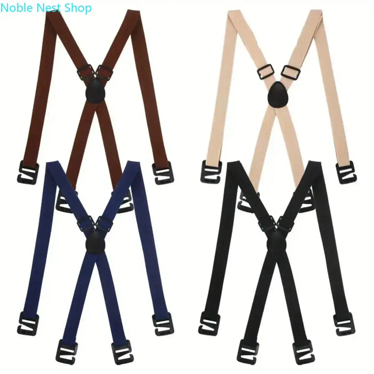 Men's Hidden Suspenders, 4-Piece Sturdy X-Back Polyester Shirt Holders with Adjustable Elastic Band and Clips, Daily, 4 Pieces, 4Pcs Mix