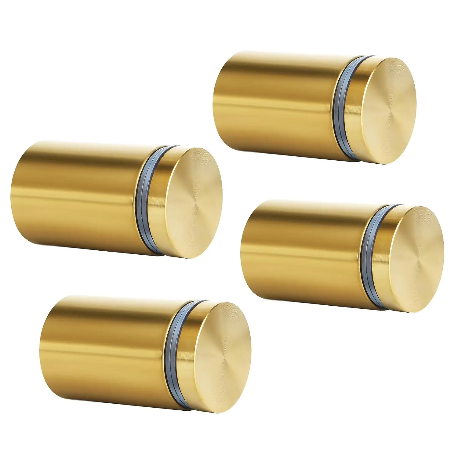 Gold Sign Standoff Screws, 1" x 1.38", Wall Mount Glass Standoff, 4-Pack | Stainless Steel Sign Mounting Bracket Hardware for Acrylic Picture Frame, Glass Signs Hanging, Advertising Nail, GoldGift