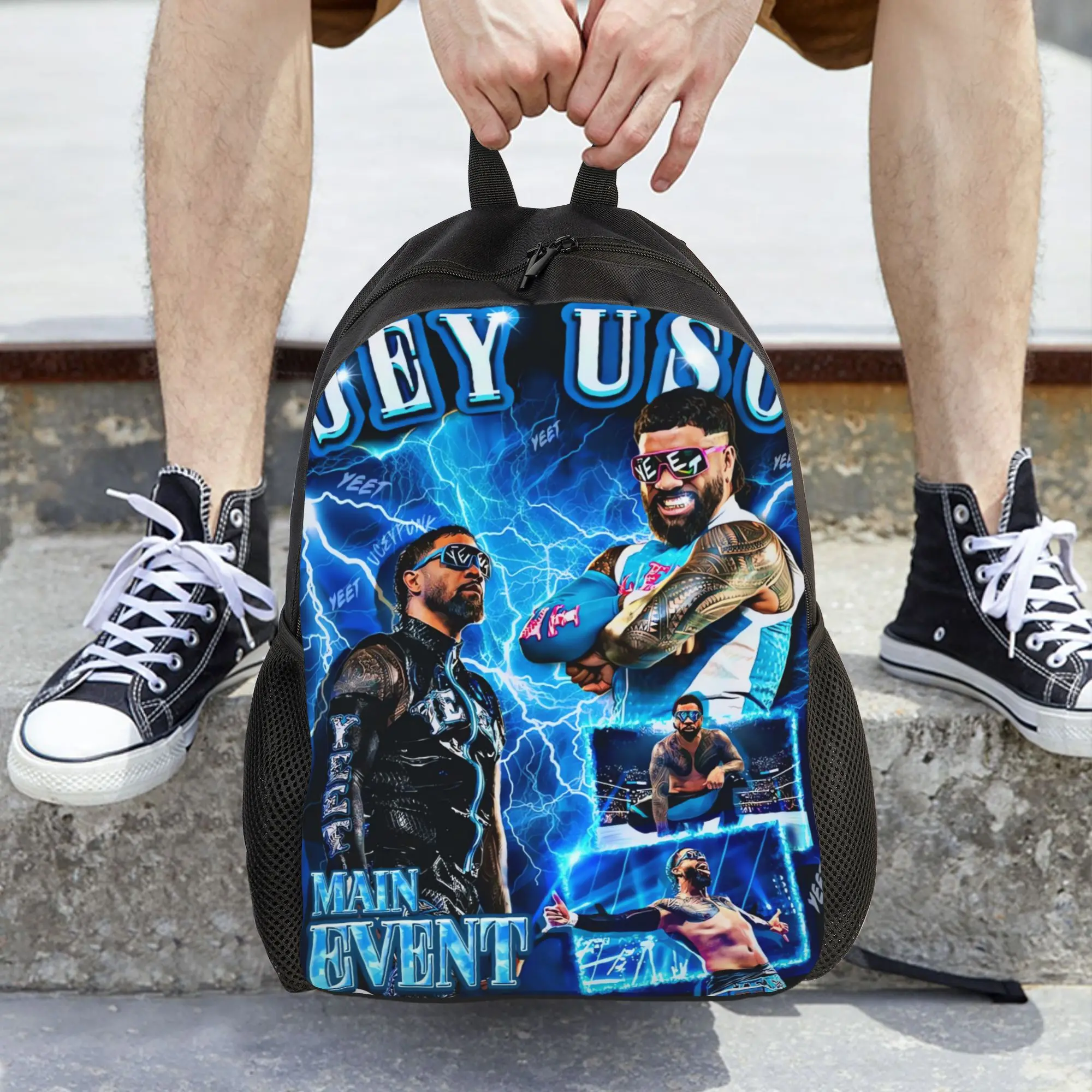 Jey Uso Easy Backpack Featuring One Compartment A Sleek And Adaptable Style for Daily Activities And Informal Events