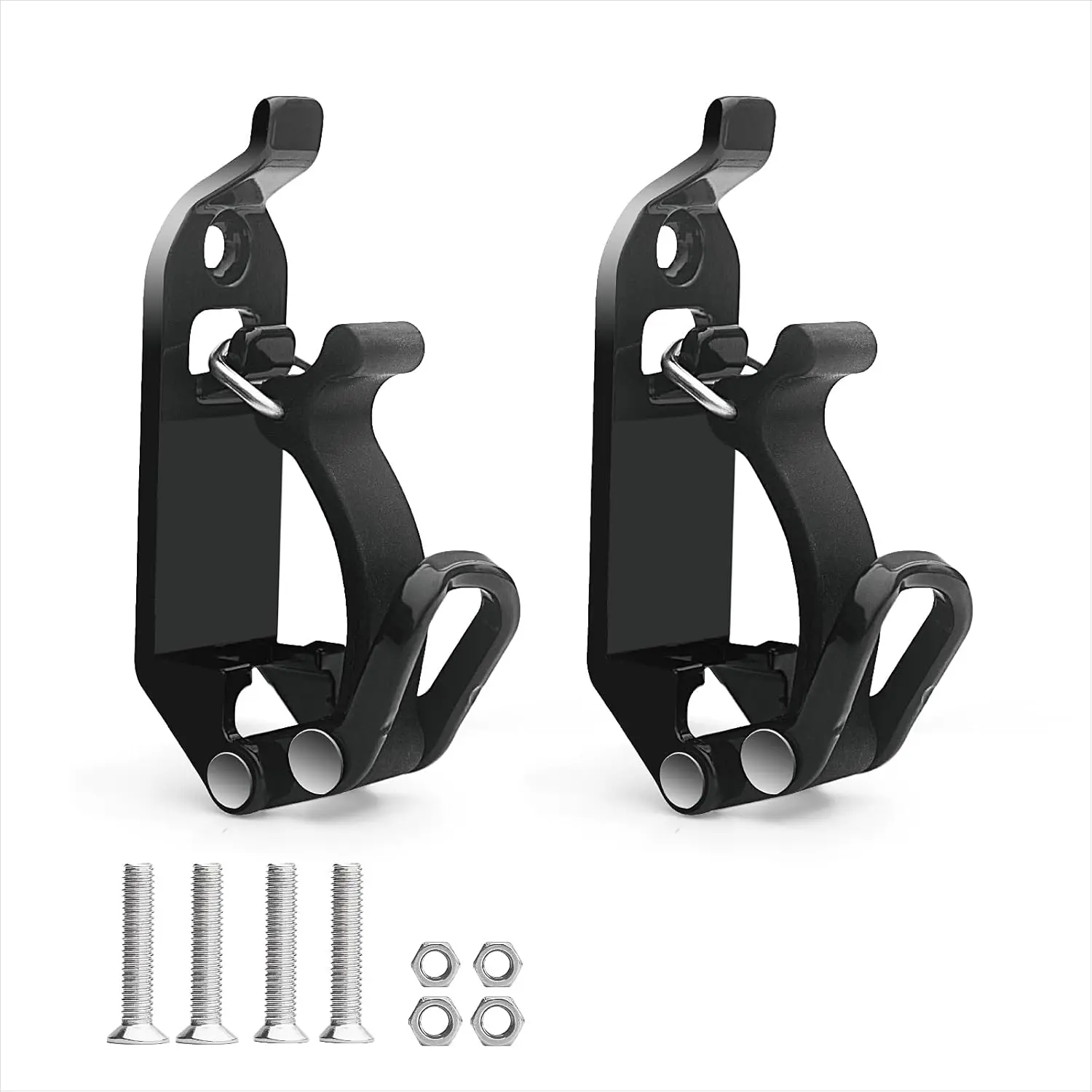 2-Piece Shovel Mount for Roof Rack , Quick Fist Mount Clamps, Quick-Release Punch Clamps for Installation, Truck Metal Rubber Clamp Frame, Axle Support, and Black Off-Road Accessories (Black)