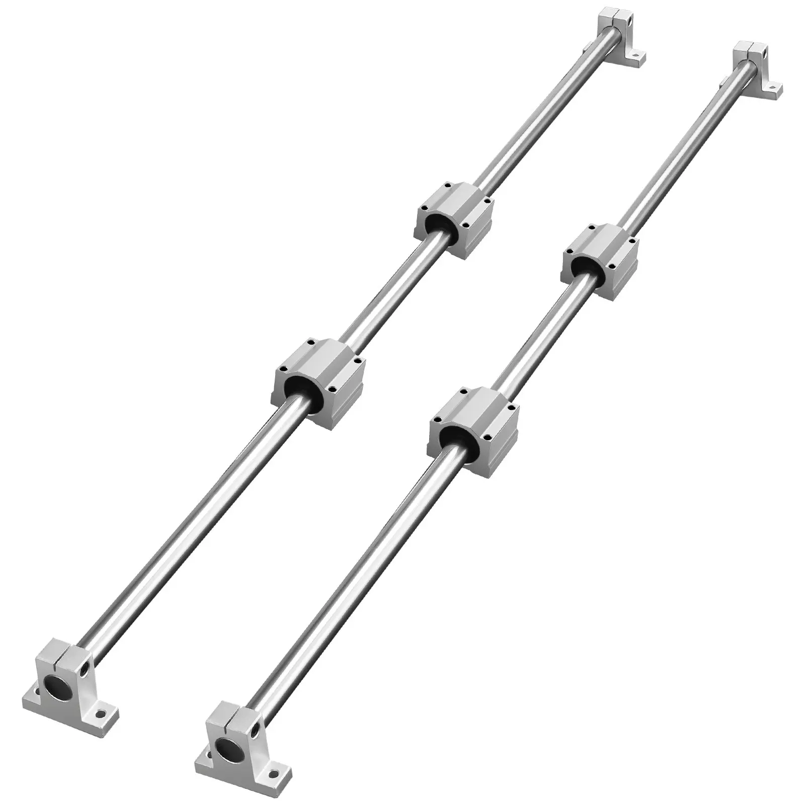 【DealsForYouDays】VEVOR Linear Motion Kit, SFC16 1000mm, Includes 2 Rails of 39.4 inches, 4 SC16 Carriage Blocks, and 4 Support Brackets, Ideal for CNC and Automation Projects