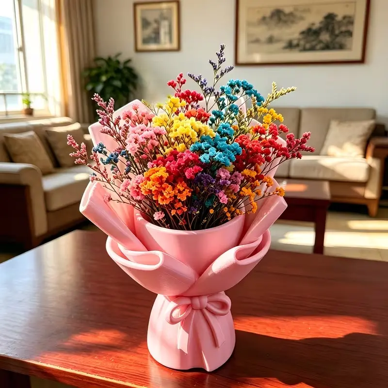 Creative Bouquet Vase, Dried Flower Vase, Modern Vase Design, Perfect for Home Decor, Unique Floral Arrangement Accessory, Plastic Vase