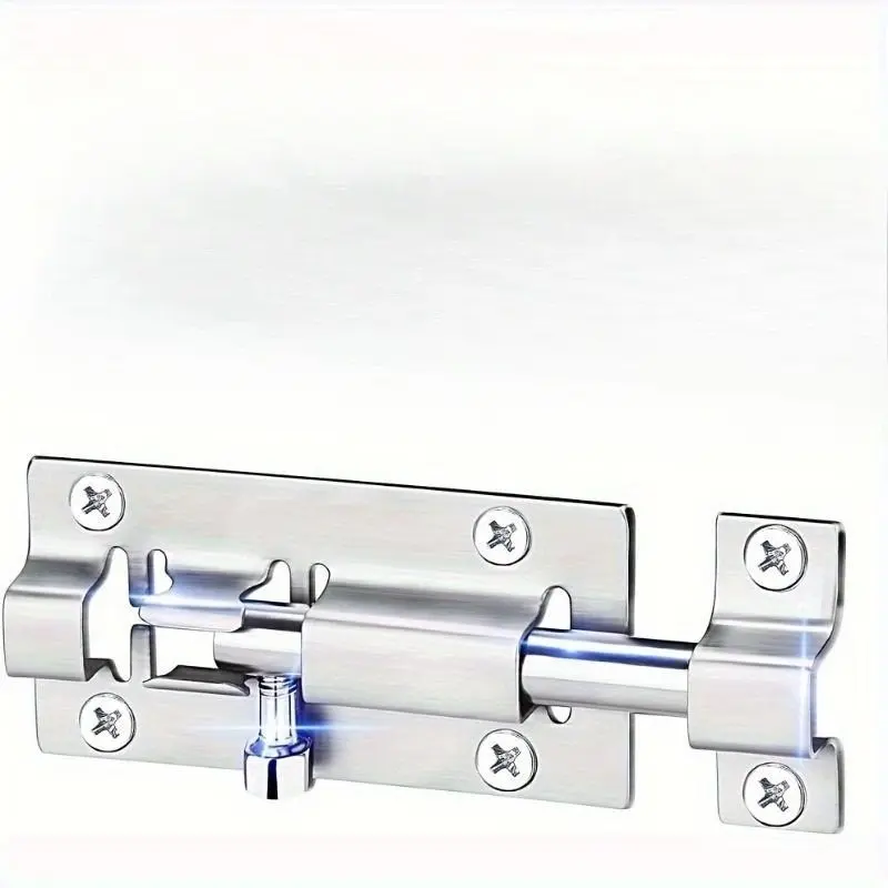 1pc Barrel Bolt Latch, Thickened, Stainless Steel Locks, Locks for Doors, Heavy Duty Lock, Sturdy Lock, Door Slide Lock, Door Security Lock, Brushed Finish, Door Hardware