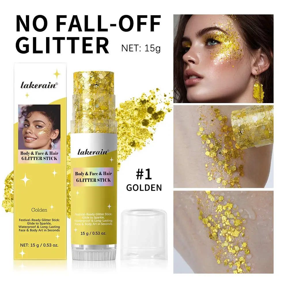 Body Glitter Stick, Smooth Application, Anti-Scratch Waterproof, Long-Lasting Makeup, Easy to Apply, No Flammable Liquid