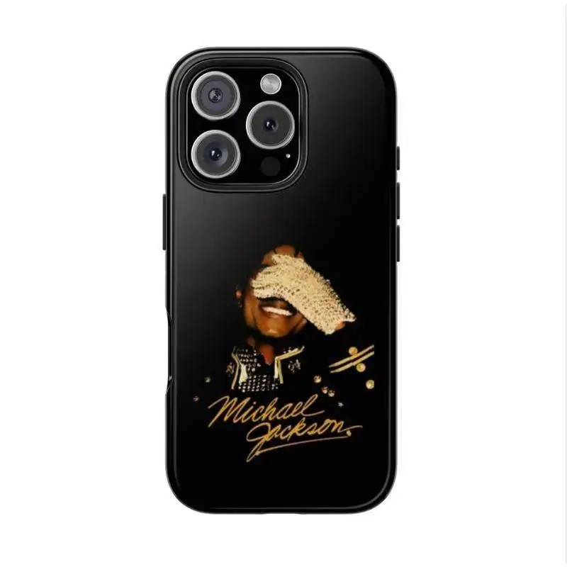 Michael Jackson Tough Smartphone Casing - 2D Iconic Glove Pose & Gold Signature Handheld Cellphone Case, Protective Cover for iPhone 17ProMax 16 15Plus 14 13 12Pro 11, Samsung Galaxy S26 S25 S24 S23 S22 Ultra Plus FE Devices