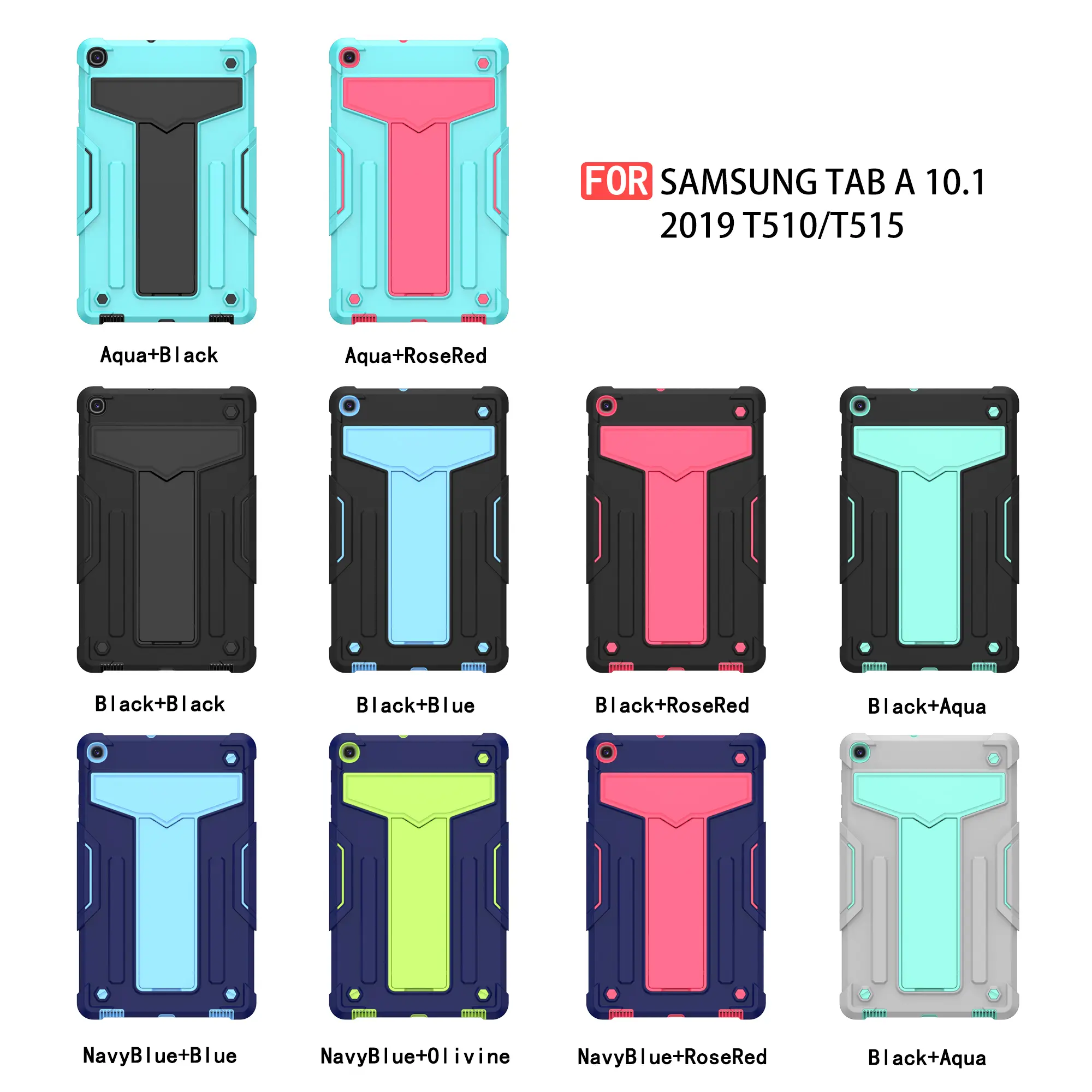 Tablet case suitable for Samsung Tab A 10.1 2019 (SM-T510/T515), with foldable stand, shockproof and drop-resistant