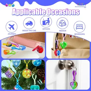 Mini Pop Fidget Keychain Pop It Fidget Toys Bulk 30 Pack Party Favors for Kids 4-8,8-12 Years, Valentines Goodie Bag Stuffers Keychain for Classroom Prizes Birthdayfidget toys