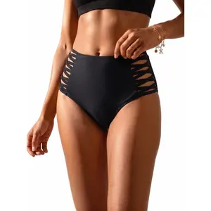 Holipick Women High Waisted Bikini Bottoms Tummy Control Swimsuit Bottoms Strappy Swim Bottom DealsForYouDays