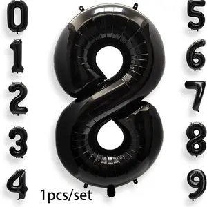 32-Inch Number Aluminum Foil Balloon, Customizable 0-9 Numbers, Number Balloons, Perfect for Birthday Parties, Halloween, Christmas, Graduation, Mother's Day, Decoration, Balloon Party Supplies