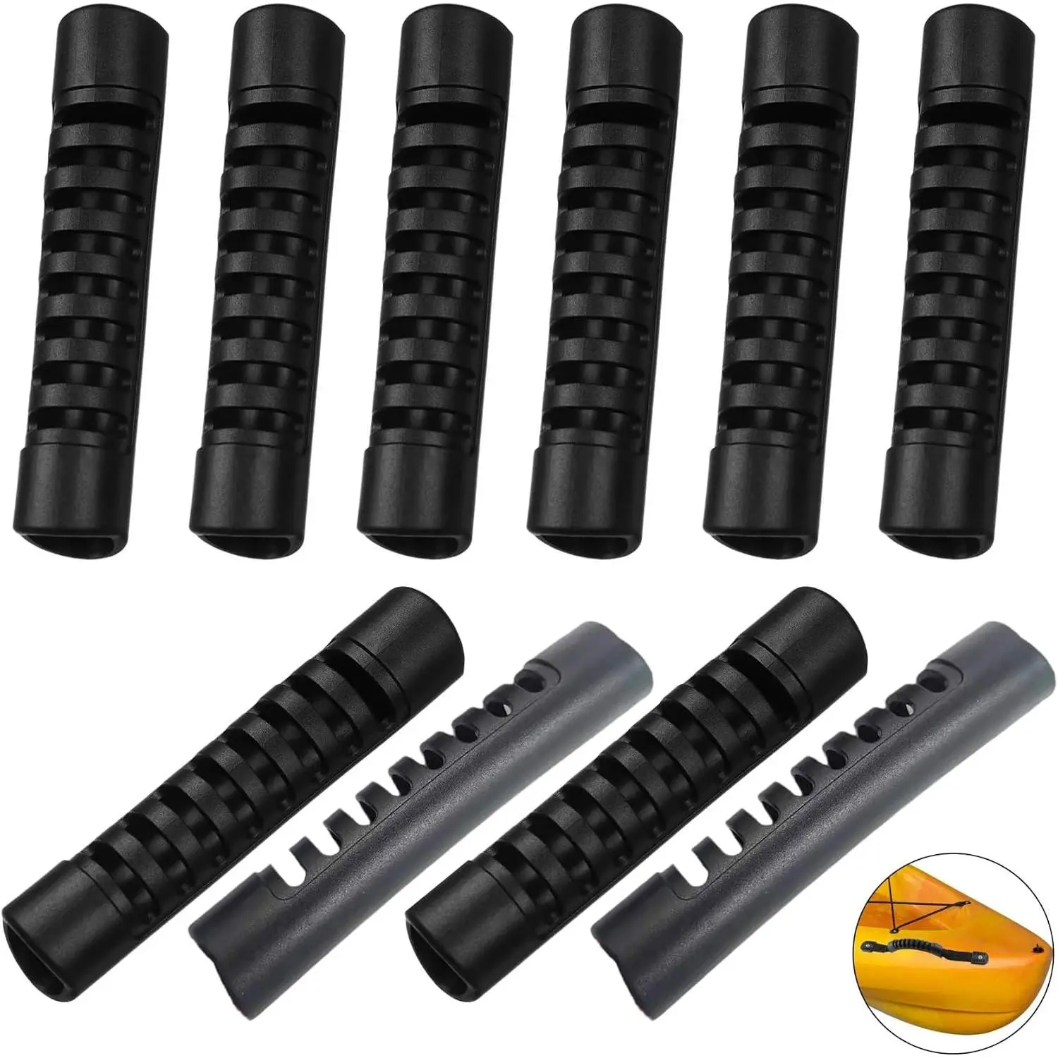 10 Pack Kayak Handle Grips Rubber  Carry Handles Rubber Sleeve Cushion Protector for Canoe Boat Kayaks Webbing Strap Pulls Lifting Maneuvering Travel Luggage Suitcase Toolbox
