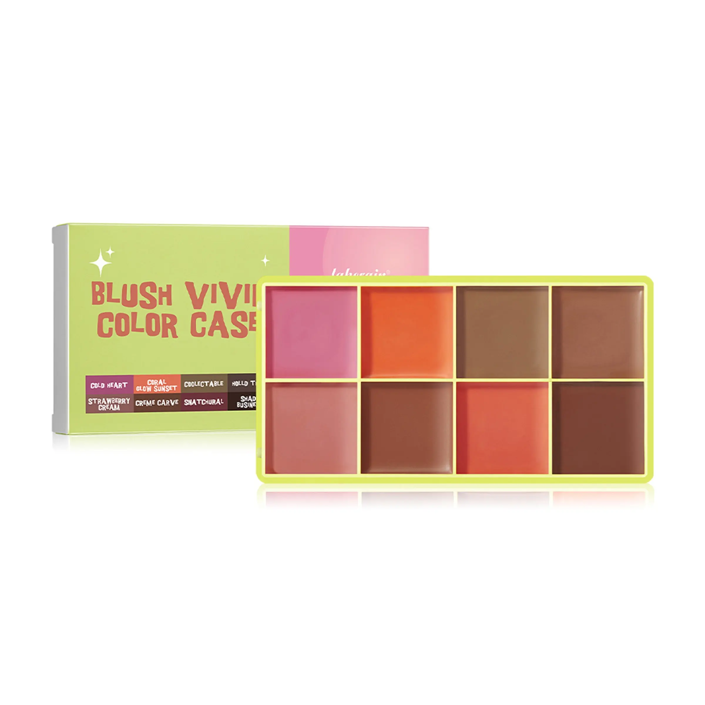 Multi-Use 8 Shades Cream Makeup Palette Cream Blush Highlighter Brow Pomade Sweatproof Buildable Cream Contour Shading Palette For Face Eye Cheek