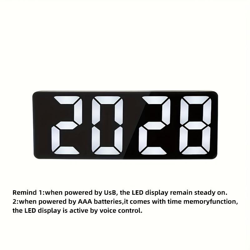 1pc LED Mirror Table Alarm Clock |   Digital Display, USB Powered, Snooze Function, Modern Rectangular Design with Plastic Frame, ≤36V Operating Voltage |   Ideal for Bedroom Or Office Decor