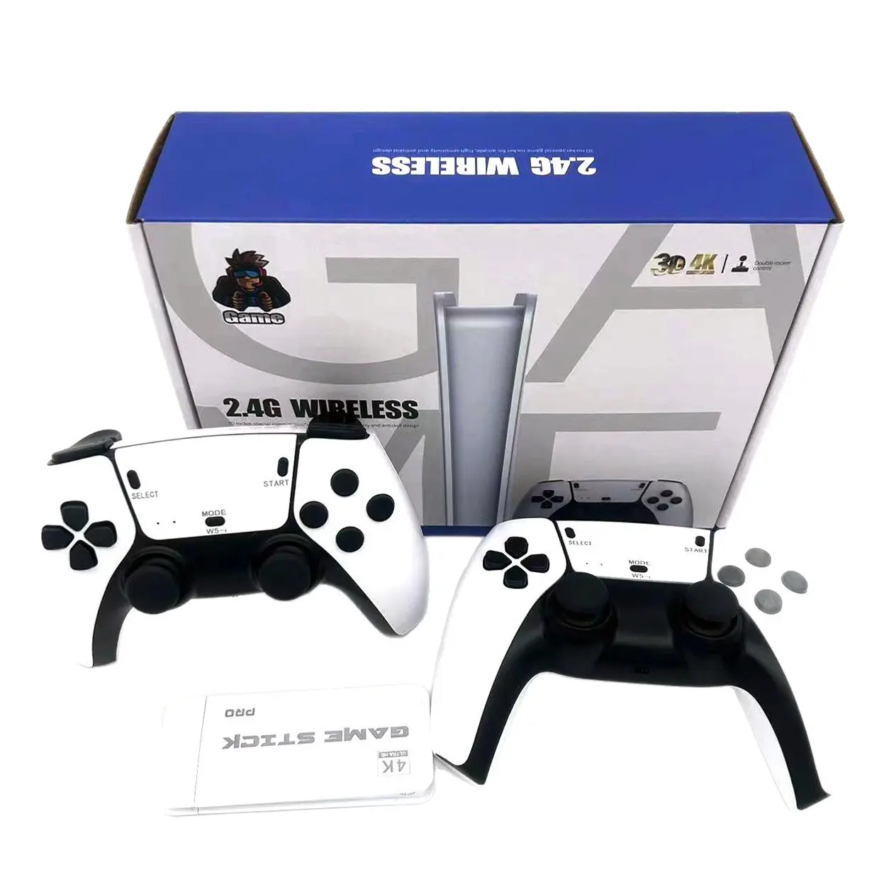 Portable Retro Arcade Game Stick, 128GB Plug-And-Play TV Console, 2000+ Classic Games, HDMI Output, Dual Wireless Controllers, Gift Idea