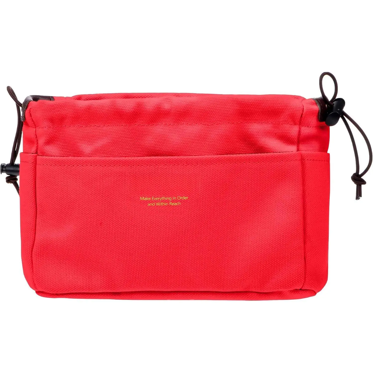 Canvas Handbag Organizers, Sturdy Purse Insert Organizer Bag in Bag, 10 Pockets Red Small