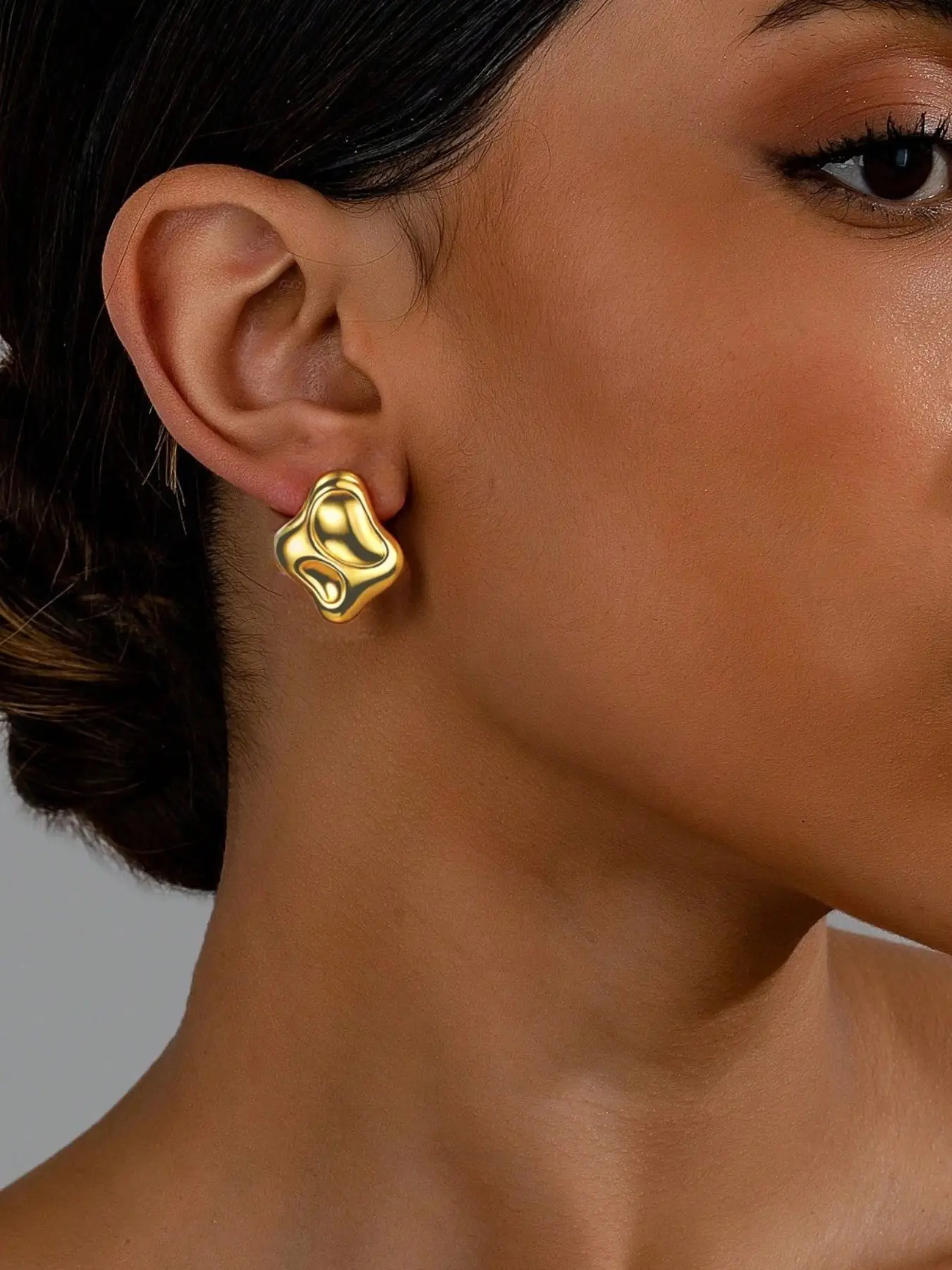Abstract Liquid Metal Earrings, Stainless Steel Luxury Jewelry, Perfect Gift for Birthday, Anniversary, Festival