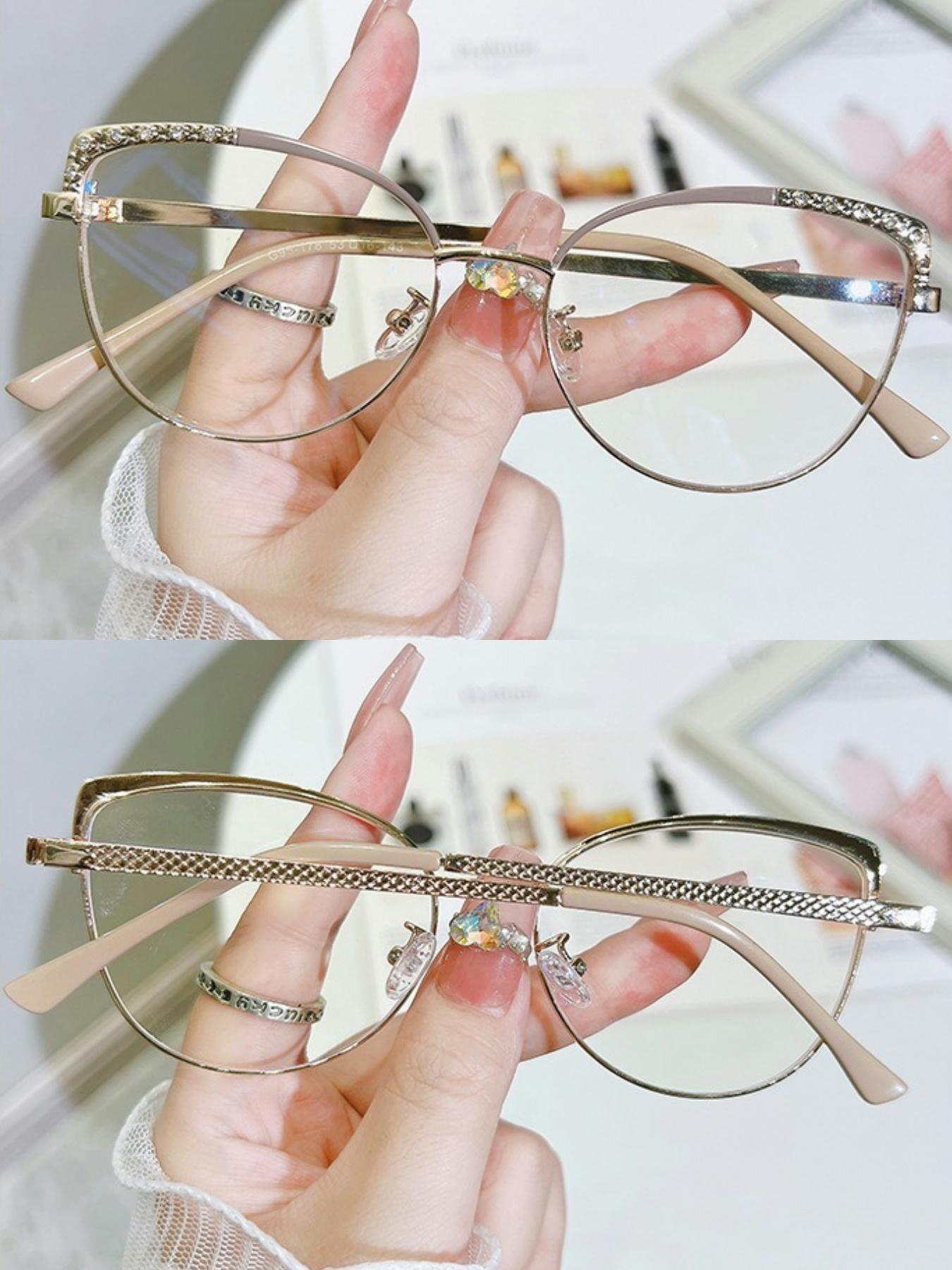 Women's Vintage Cat Eye Frame Eyeglasses, Blue Light Blocking Eyeglasses for Everyday Use, Fashionable Frames Glasses, Fashion Accessories for Outdoor Activities