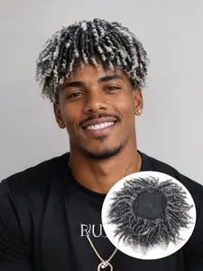 Men's Synthetic Dreadlock Half Wig, Clip in Braided Hairpiece, African Style Hair for Music Festival, Party, Daily Wear