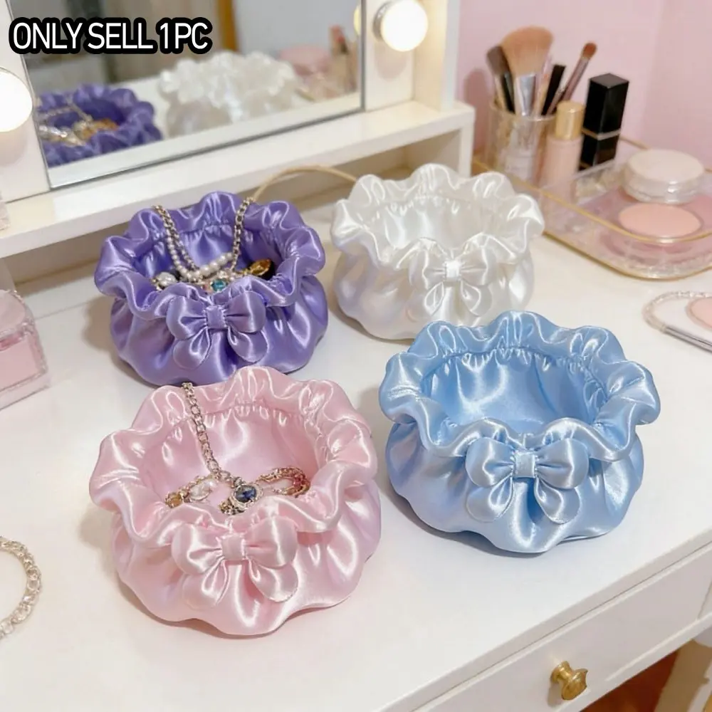 3D Printed Bow-Shaped Decorative Jewelry Tray, Pearl Finish Ring Holder, Small Accessory Dish, Teacher Gift, Bathroom Office Home Desk Decor, Boxes