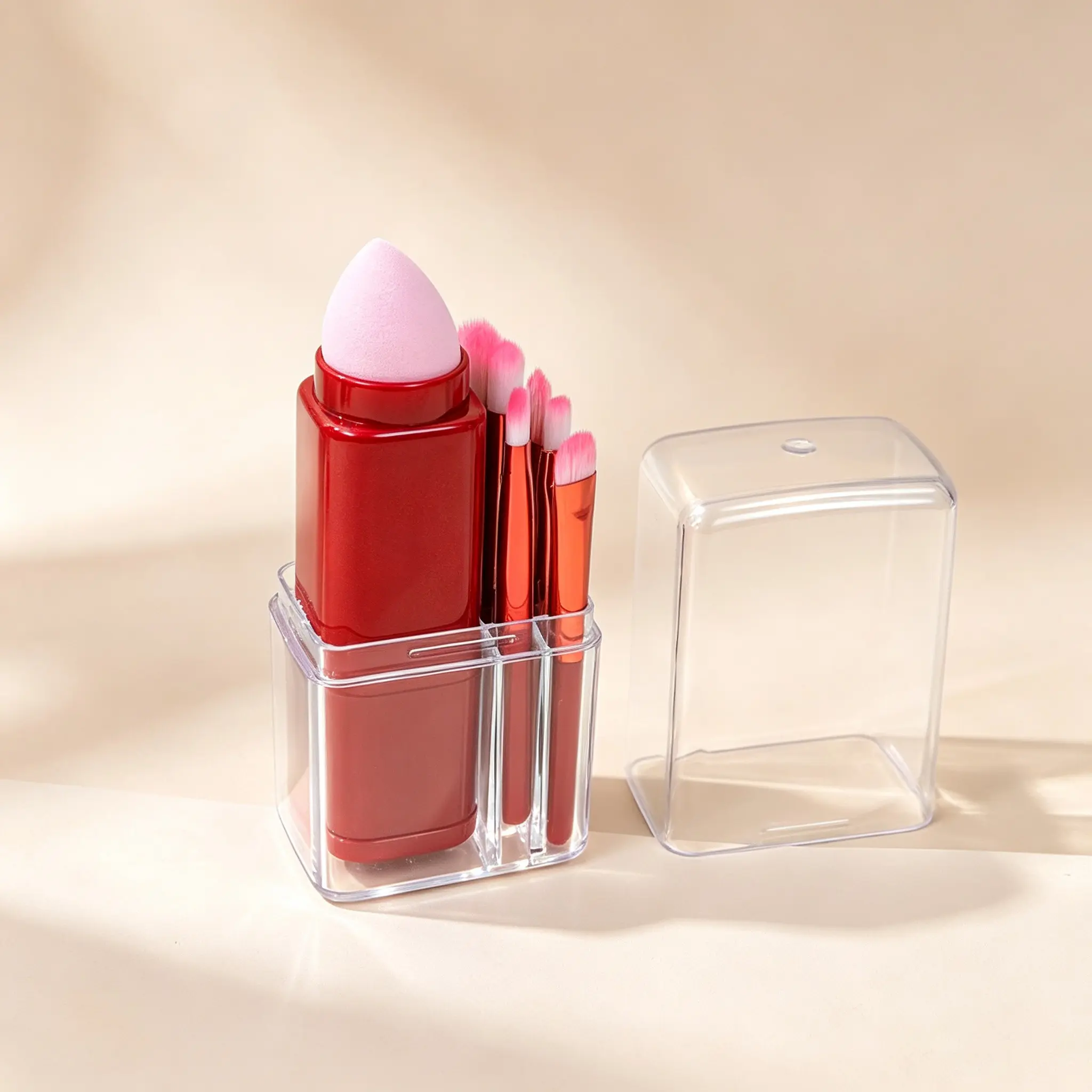 Square Exquisite Retractable Brushes, Blending Eyeshadow Brushes, Blush & Loose Powder Brushes, Portable Makeup Tools Cosmetic Brushes