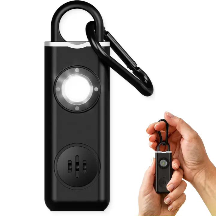 Women's Compact Keychain Female Safety Alarm - 130dB Loud Panic Alarm, LED Light + Siren, Carabiner Clip, Low Battery Alert, USB-C Charge Rape Whistle Alternative, All Seasons