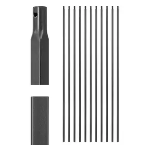 VEVOR 31 Pack 44 Inch Stair Balusters, Carbon Steel Square Hollow Spindles, Corrosion - Proof Indoor Deck Railing with Pre - Drilled Holes, Matte Black Finish