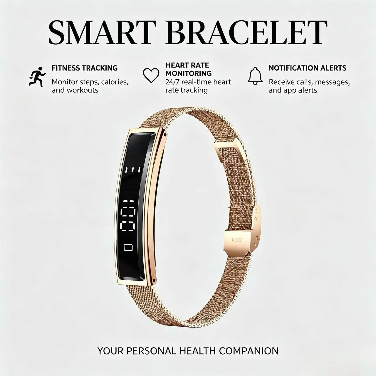 Multifunctional Ultra-Thin Smart Band, 24h Heart Rate & Stress Monitoring, Women's Menstrual Cycle Tracker, Waterproof, Photo Remote Control
