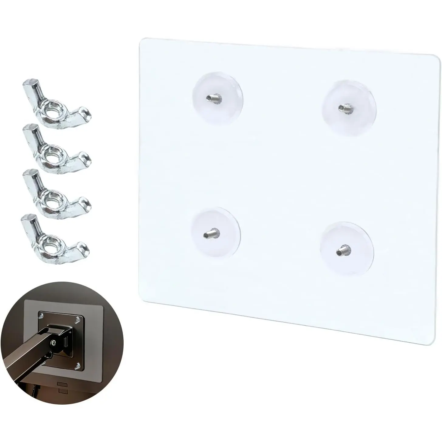 Non VESA  Mount Adapter - 100x100 mm VESA Adaptor Mount for  Without Holes for 24-32 inch Flat Panel Monitors Load Capacity 17lbs