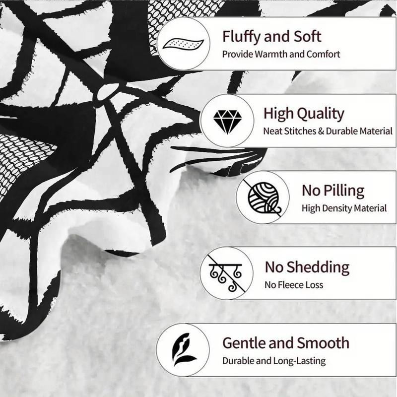 Spider Web Pattern Blanket, Soft Warm Throw Blanket, Cool Bedroom Bedding Blankets, Air-conditioned Room Blanket, Warm Nap Blanket for Home Office Travel-280GSM