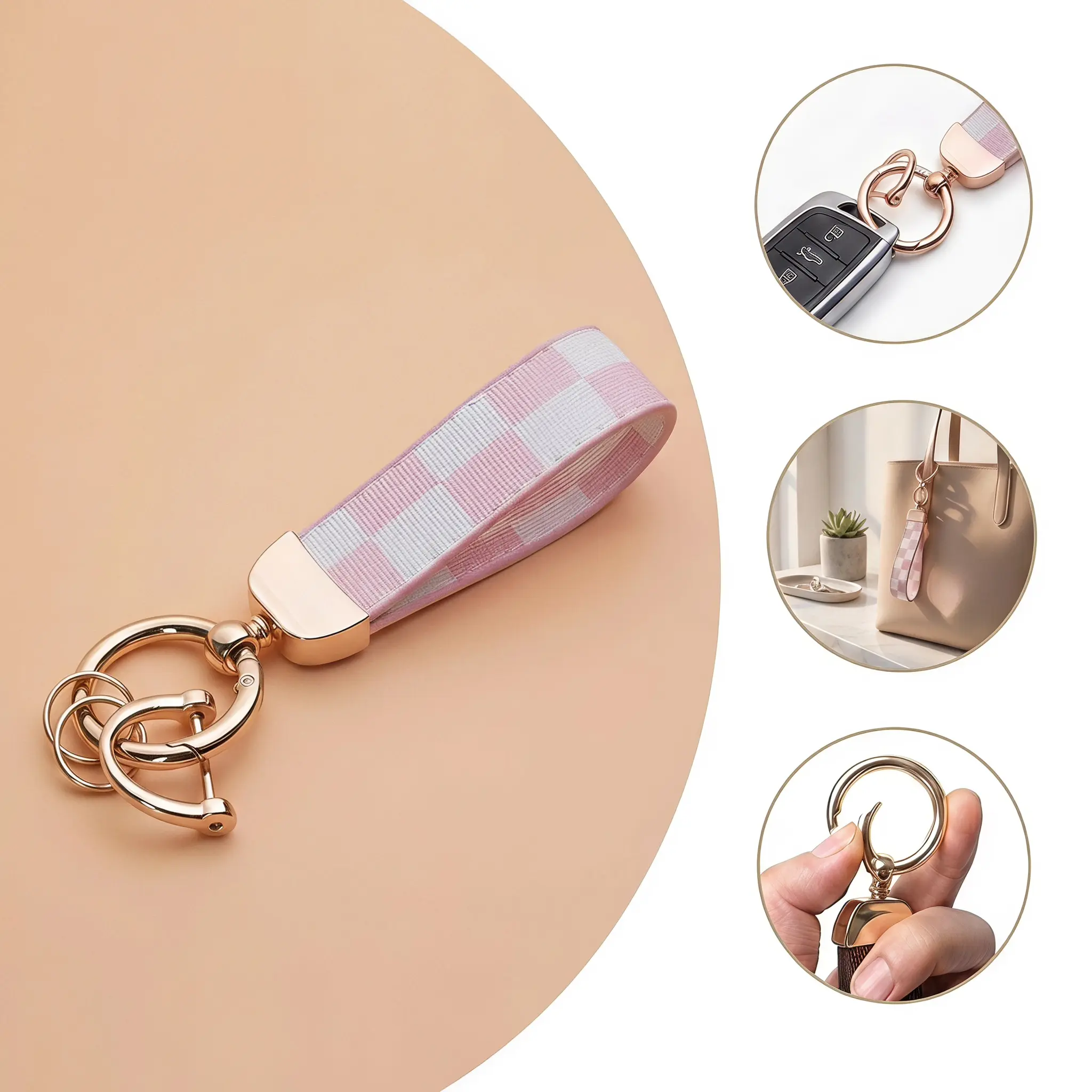 Leather Print Keychain,Universal Keychain Leather Keychain,Car Keychain Car Metal Horseshoe Shape Keychain-YY0