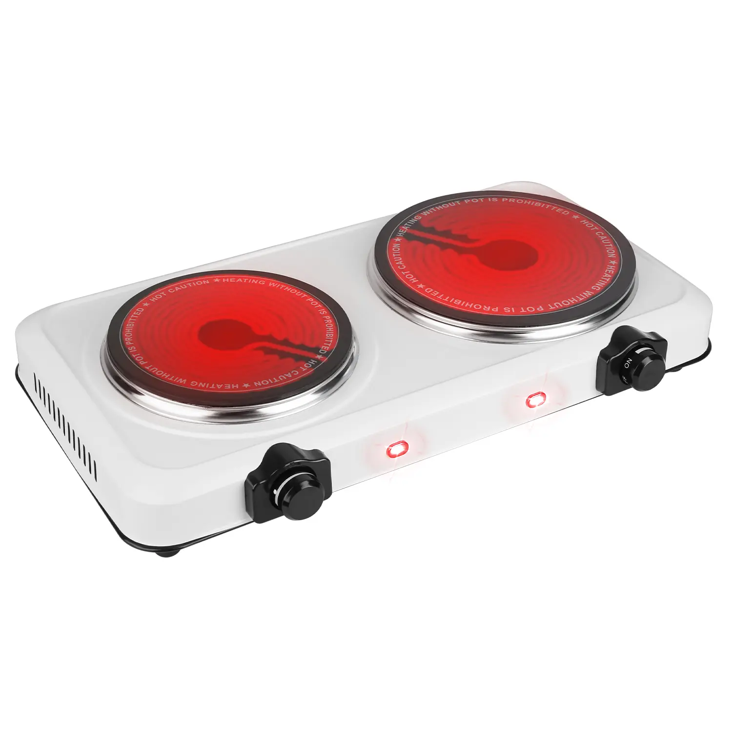 1800W Electric Infrared Dual Burner Portable Heating Hot Plate Stove Countertop RV Hotplate with 7.5" & 6.3" Glass Cooktop Stepless Temperature Adjust,Sports & Outdoors