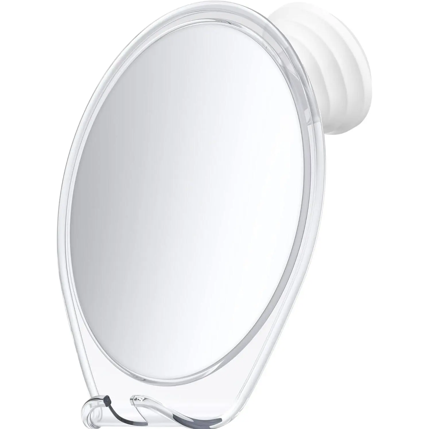 Fogless Shower Mirror with Suction Mount & Swivel – Anti-Fog Acrylic Bathroom Mirror for Shaving – Built-in Razor Holder, Easy Install, Home Shower Accessory (White)