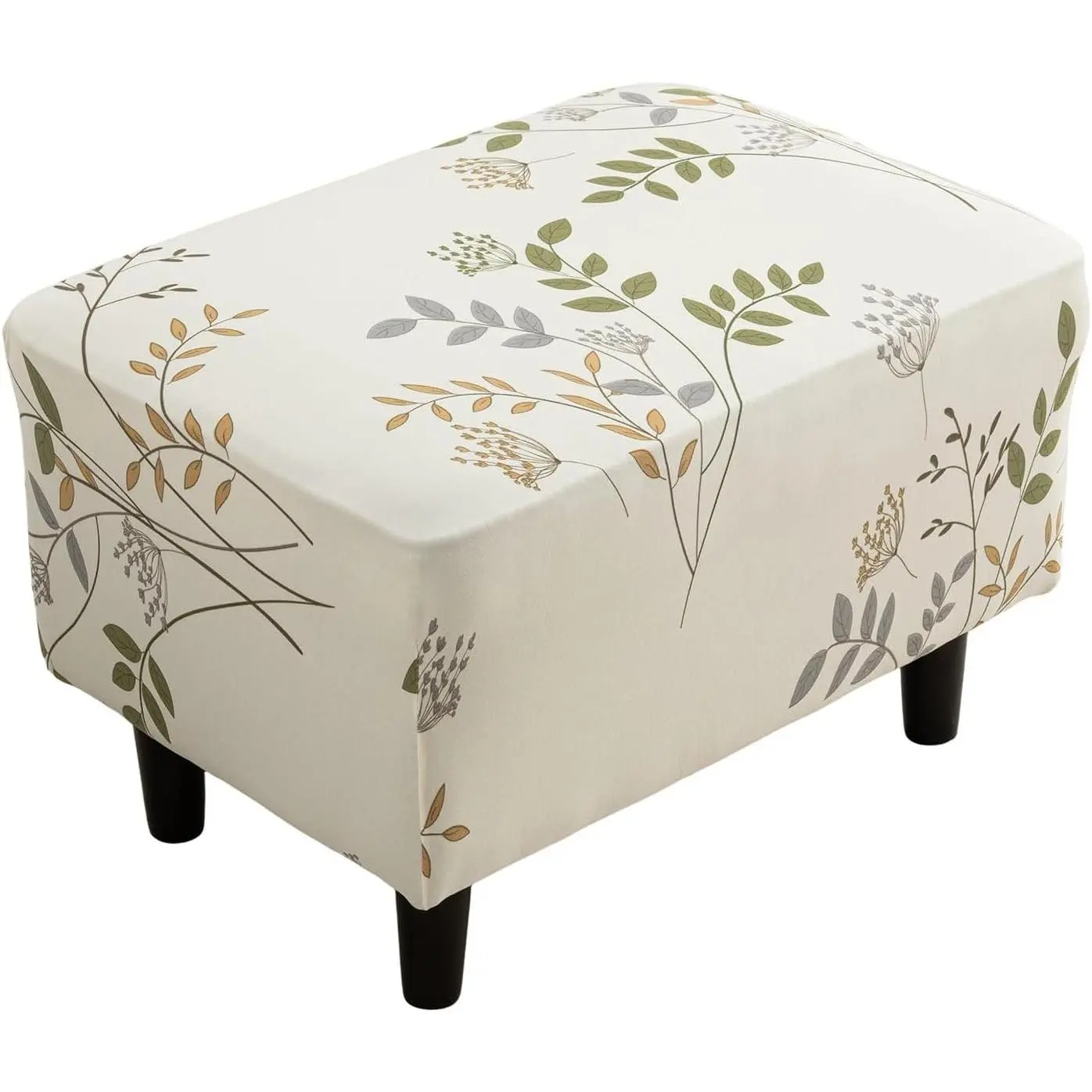 Ottoman Cover Rectangular Storage Ottoman Slipcover Footrest Stool Covers | Stretch Ottoman Slipcovers for Foot Stool Rectangular Ottoman Cover with Nonslip Elastic Bottom, Removable Washable,Small
