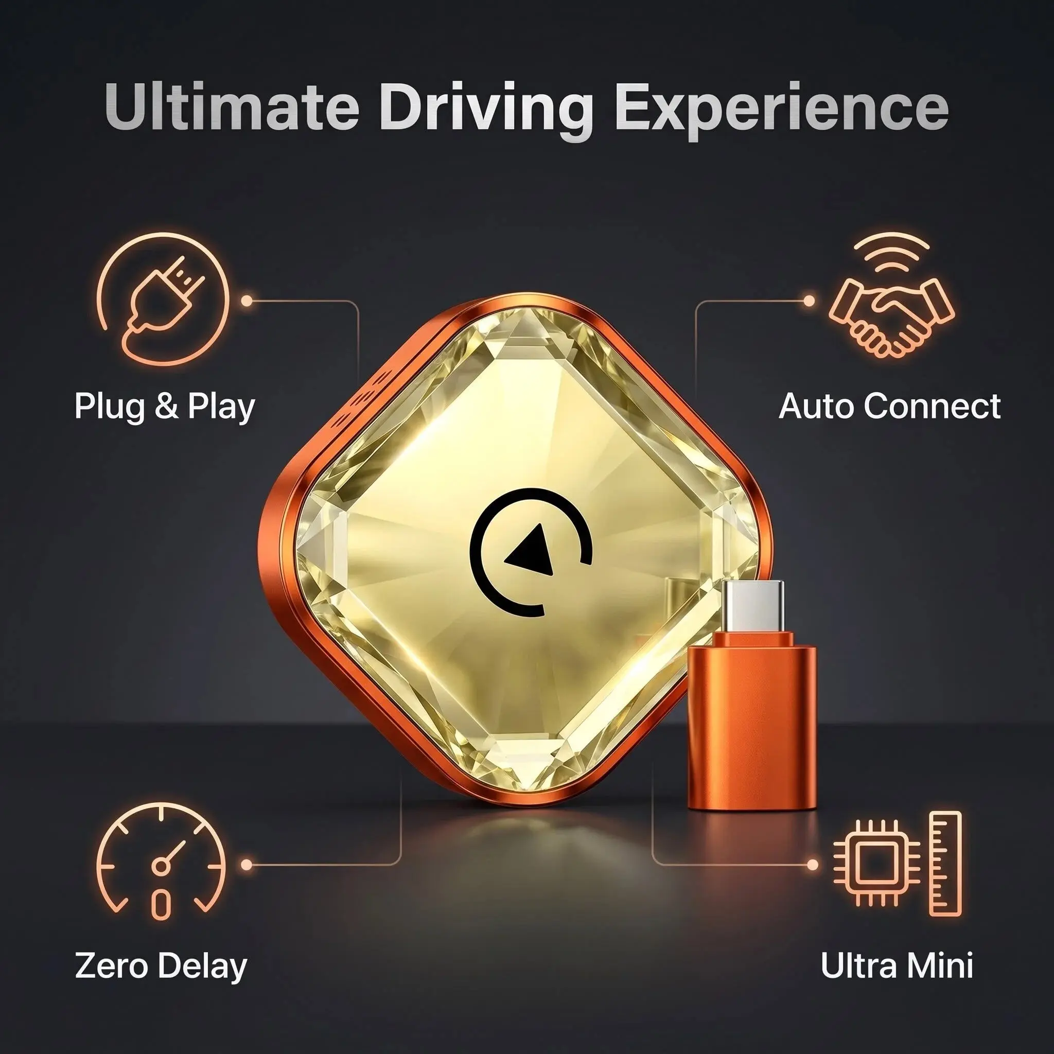 Mini Wireless CarPlay Adapter - 5.8GHz WiFi Metal Device with Bluetooth, Built-in Heat Dissipation, Plug & Play, Auto Reconnect for Wired CarPlay/Android Auto Cars to Wireless for iPhone-Compatible OEM Stereos, Oem Cars