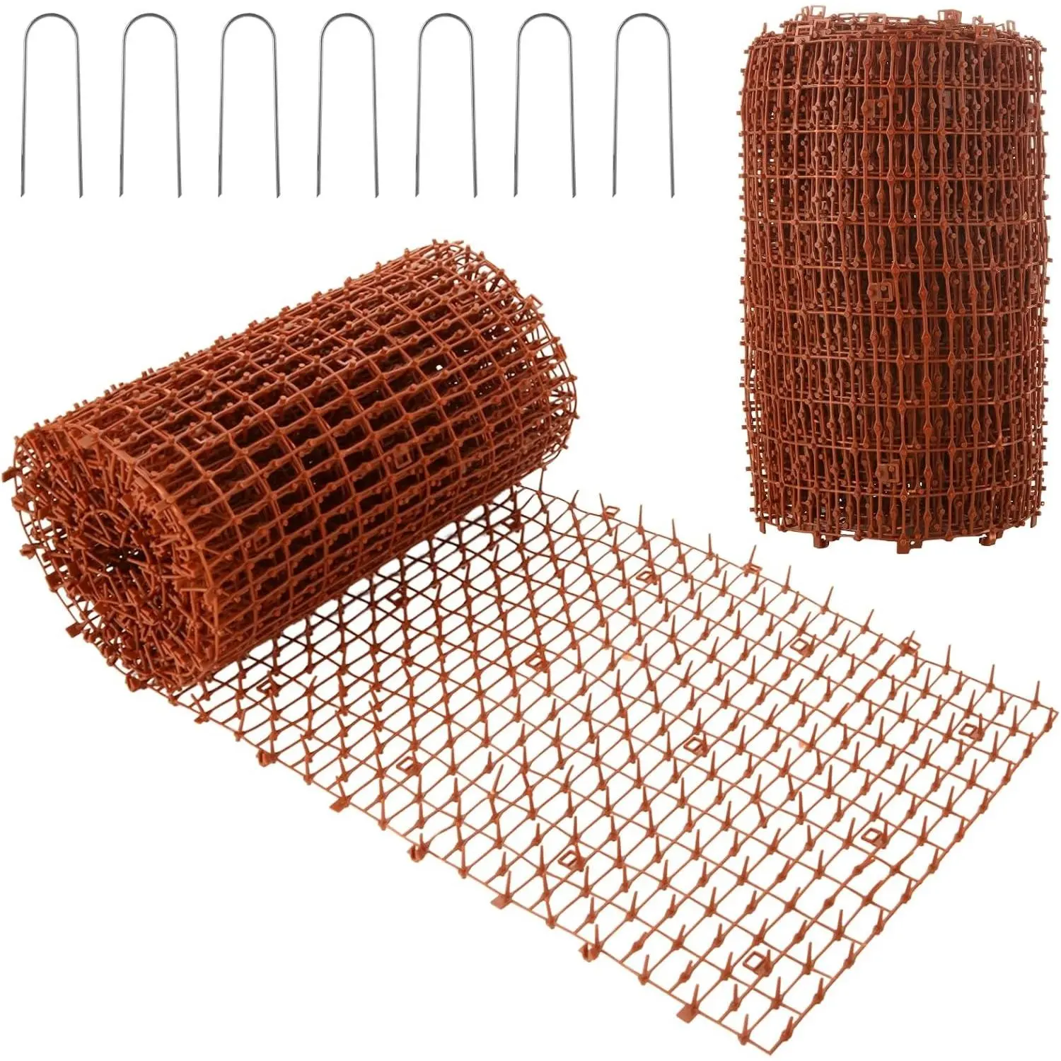 13FTx12IN Scat Mat for Cats and Dogs, Indoor Outdoor Cat Deterrent Repellent Spikes Mat, Keep Pets Off Couch Furniture Counter, Brown