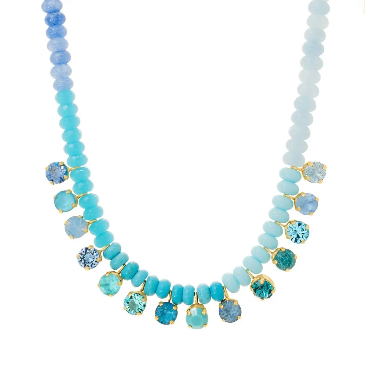 Layered Beaded Necklace for Women, Elegant Bohemian Style with Vibrant Pastel Stones and Crystal Zircon Pendant, Adjustable Gold-Plated Chain, Adjustable Length, Comfortable Fit, Daily, Female, Gold Plated Hardware