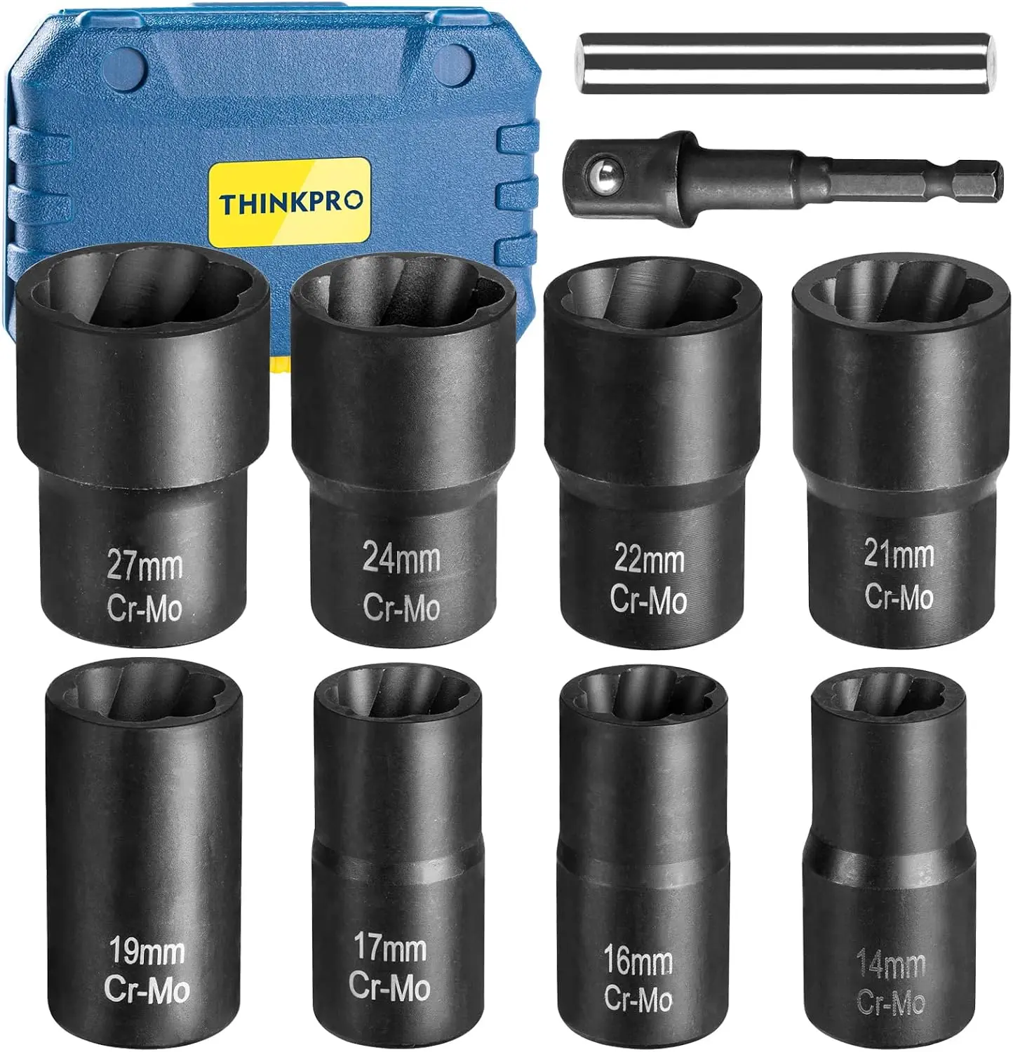 Lug Nut Removal Tool,10 Piece Lug Nut Extractor Set 1/2 Inch Drive| Easy Out Lug Nut remover for Damaged, Frozen, Studs, Rusted, Rounded-Off & Nuts Screws