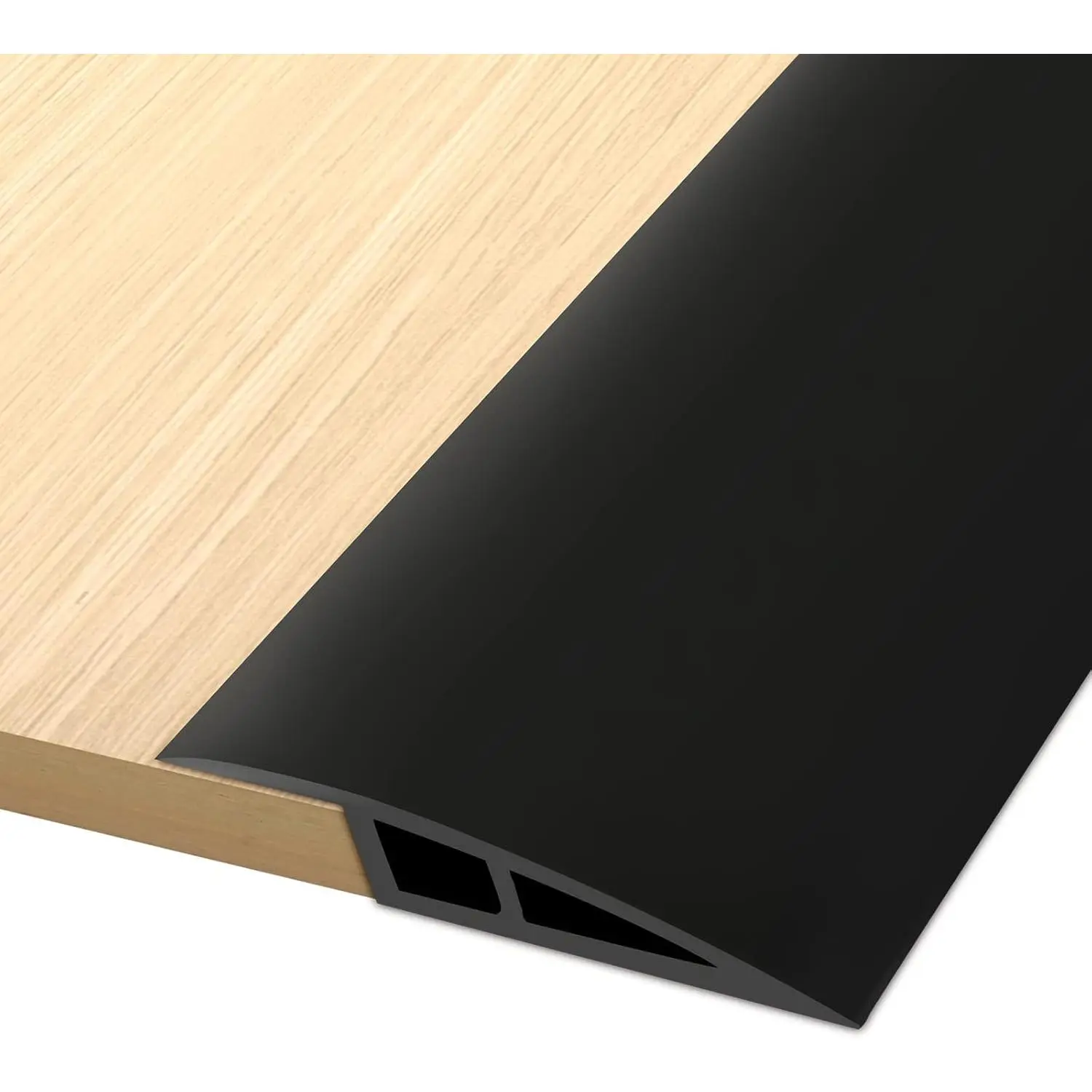 Self-Adhesive Vinyl Door Threshold Transition Strip, Carpet Edging Strip for 1/5"-2/5" Laminate Doorway Edges (Black, 6.6 Ft) - Tent Accessory for Camping & Hiking, Easy Install, Flooring Edge