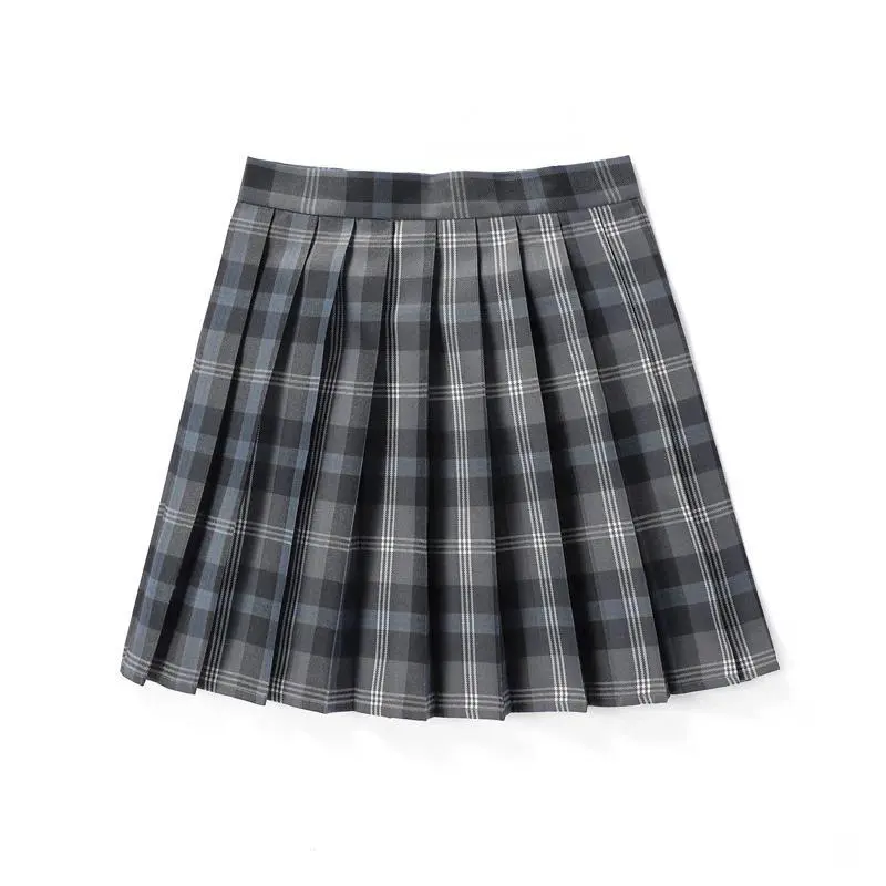 Summer Plaid Pleated Skirt With Korean Jk Skirt Uniform Japanese School Preppy A Line Mini Skirts