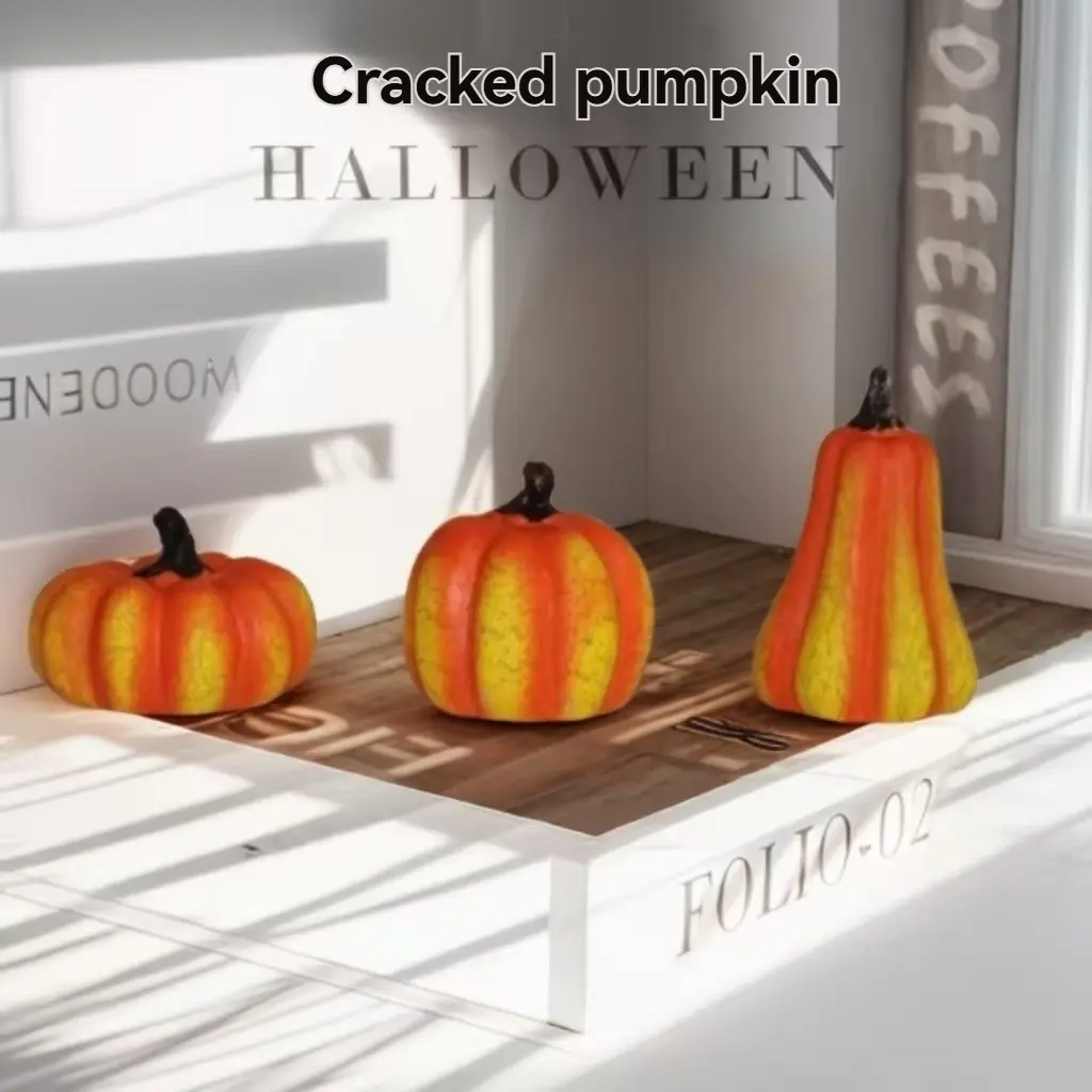 3-Piece Halloween Pumpkin Set, Handmade Gradient Color Decorative Ornaments, Perfect for Thanksgiving Tablescape & Fall Festivals