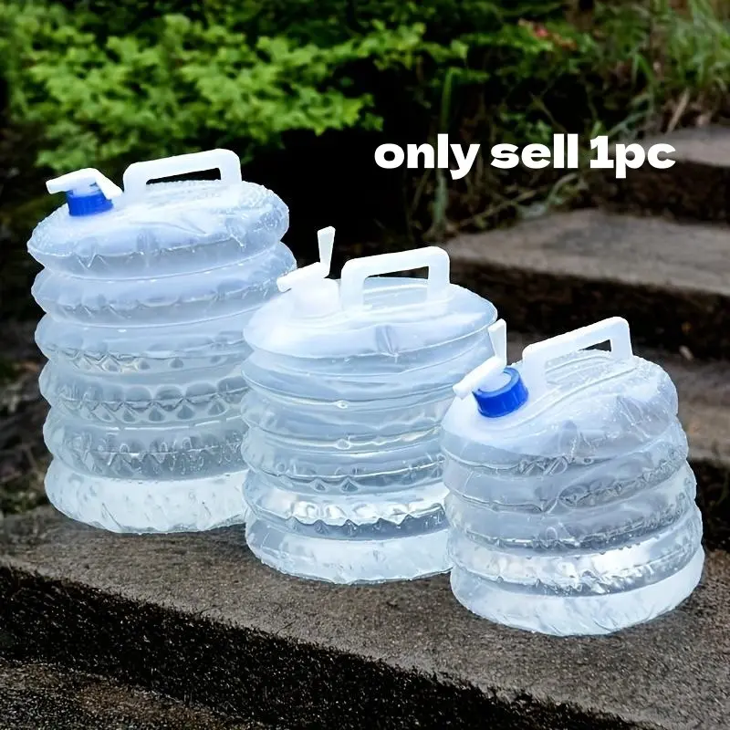 Large Capacity Foldable Water Bucket with Sealed Lid, Plastic Water Holder, Portable Folding Design, Ideal for Camping, Hiking, Outdoor Water Collection