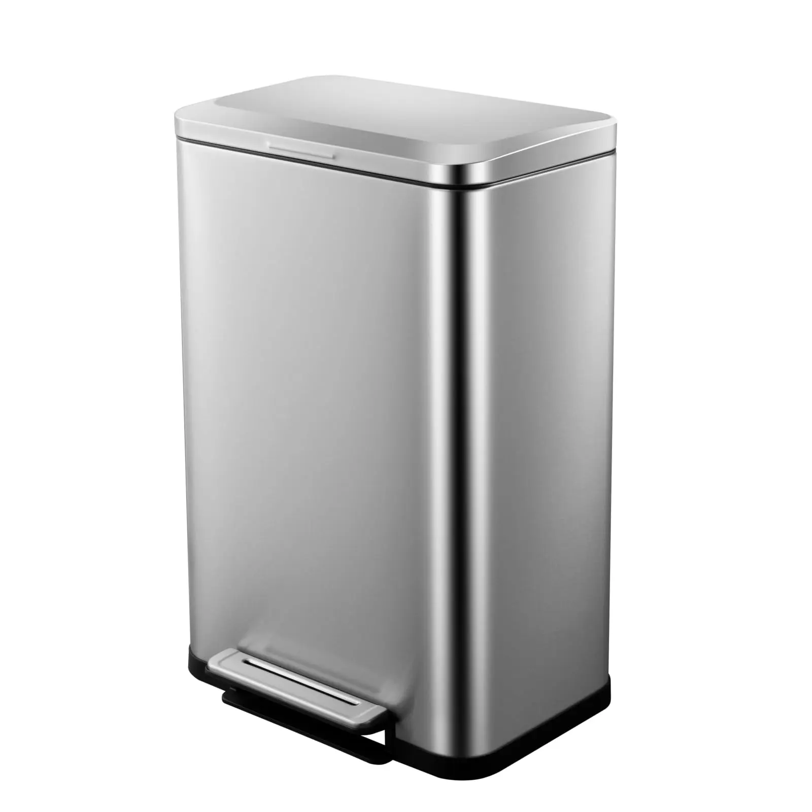 GARVEE13 Gallon Tall Kitchen Garbage Can, Hands-Free Stainless Steel Rectangular Trash Can with Fingerprint-Resistant Soft Close Lid, Ideal for Kitchen, Office, and Bathroom Use
