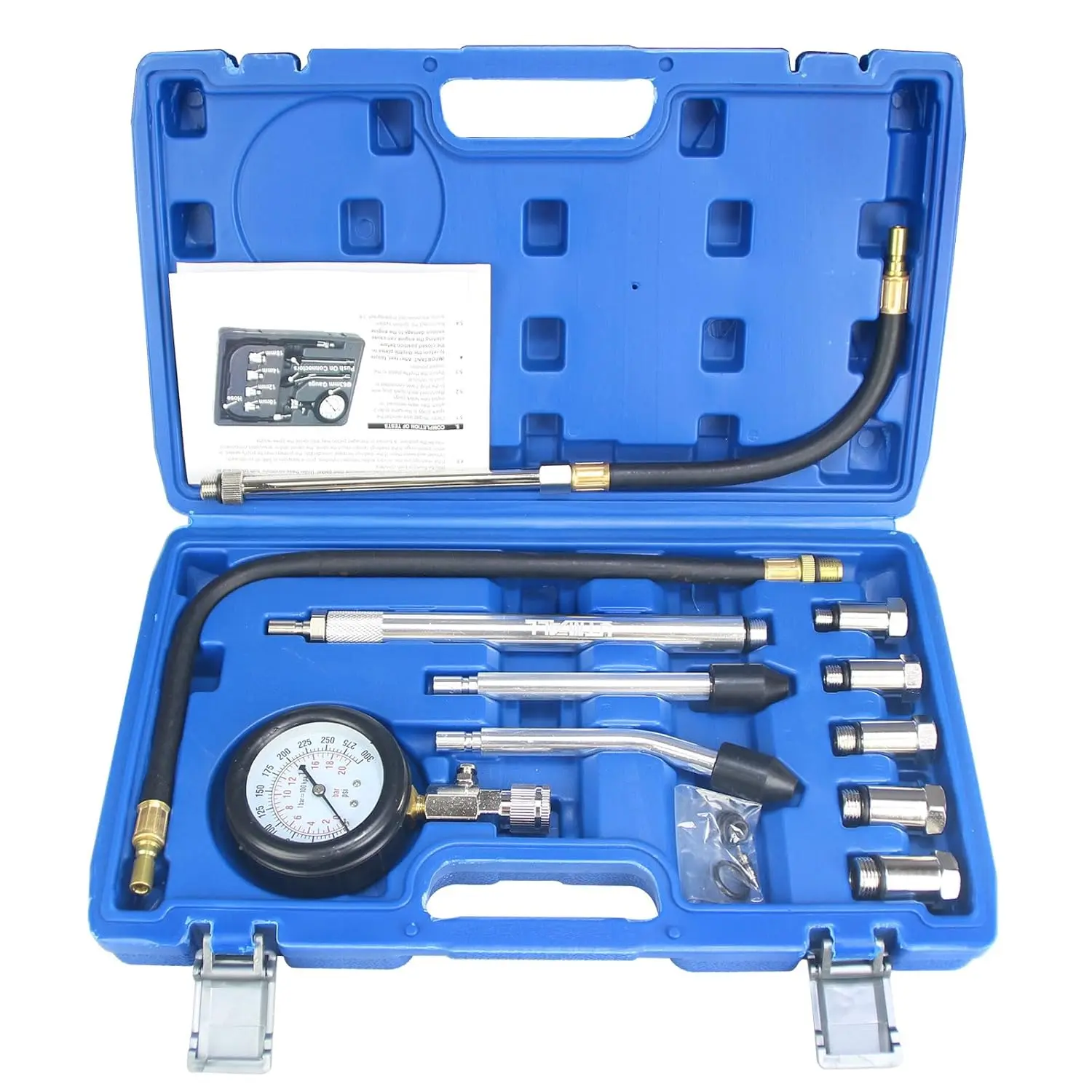 Compression Tester Kit - Ideal Kit for Compression Testing on Gasoline Engines, Including Domestic/Import Cars, Trucks, Suvs, and Vans, Motorcycles, ATVs/UTVs, Watercraft, and Small Engine