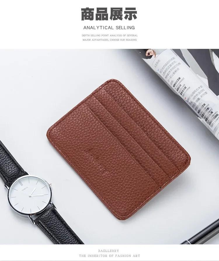 Double-sided PU Leather ID Card Holder Multi-color Bank Credit Card Case Multi-slot Ultra-thin Wallet Business Card Holder Men