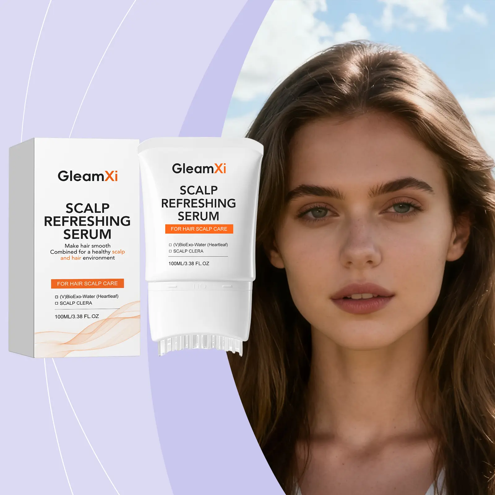 GleamXi Refreshing Scalp Serum - Improves oily and itchy scalp, makes hair thicker, promotes scalp health and hair growth, 100ml