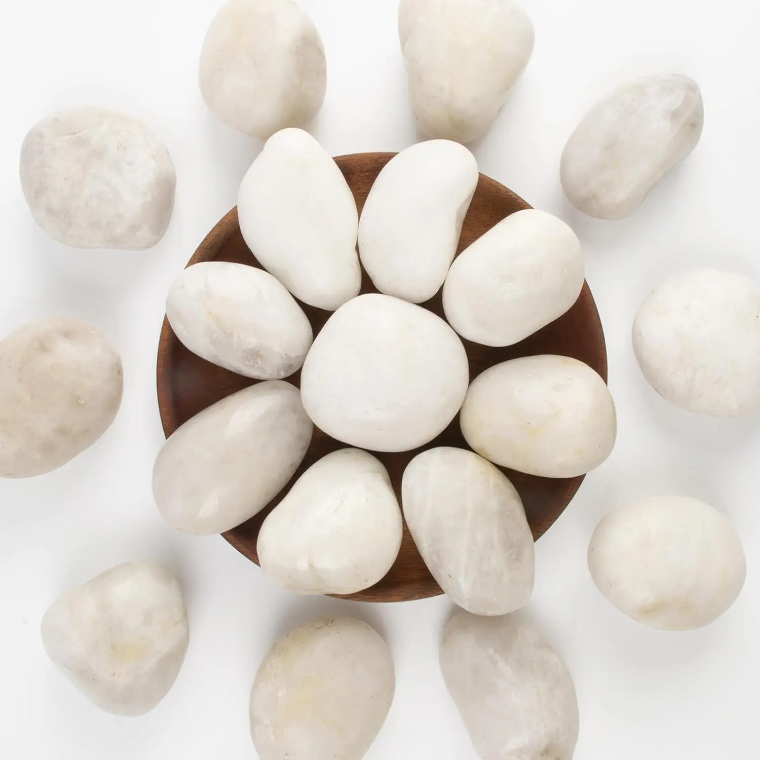 River Rocks -  Polished White , 2-3 inches, 10 lbs - Ideal for Patio Landscaping, Rock Gardens, Succulent Arrangements, and Pathway Edging (White, Weight: 10 LB)