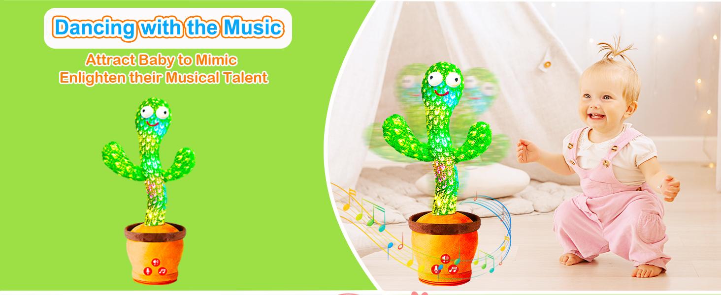 Baby Toys Interactive, Dancing Talking Cactus Toy Volume Adjustable, Mimicking Singing Repeating, Easter Gifts / Easter Basket Stuffers for Baby Toddler, Toddler Infant Baby Toys Gifts for Boys Girls(Gag Toys & Practical Jokes)(Gag Toys & Practical Jokes)