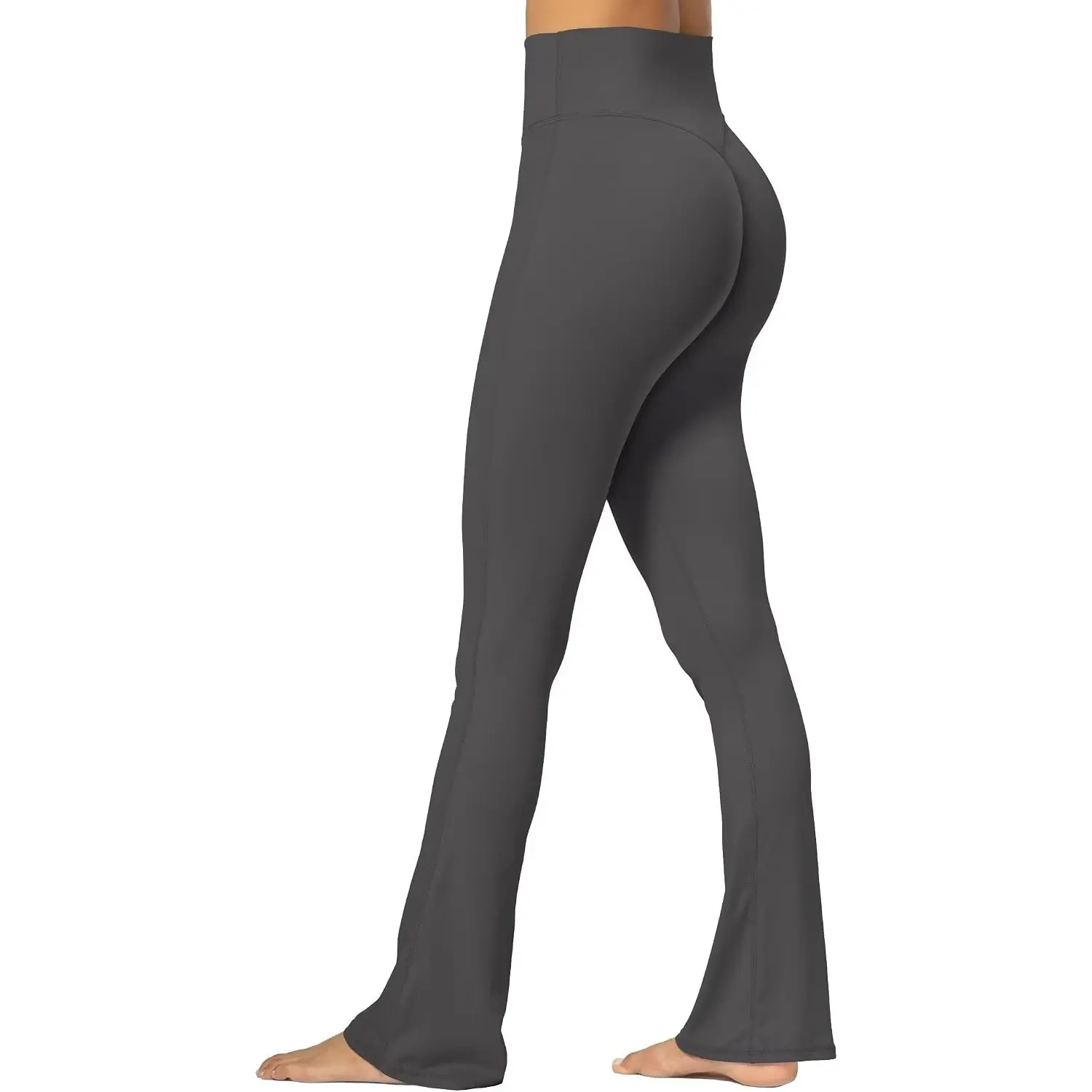 Women's Sunzel No-Front-Seam Mini Flare Leggings - French Terry Synthetic Fabric, Invisible Butt Scrunch, Tummy Control, Ideal for Female Running & Yoga