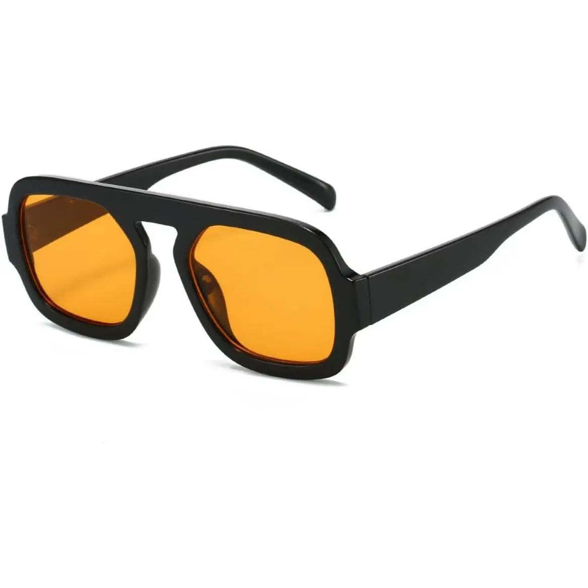 Retro 70s Square Aviator Sunglasses for Women Men Trendy Style Flat Frame  Square Shades